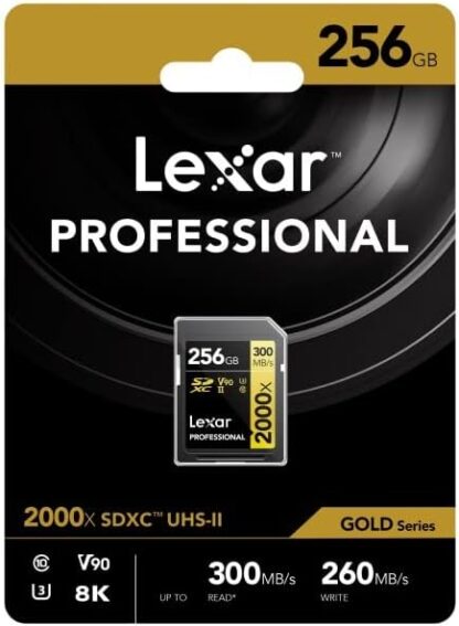 LEXAR 256GB 2000x SDHC UHS-II C10 V90 U3 BD