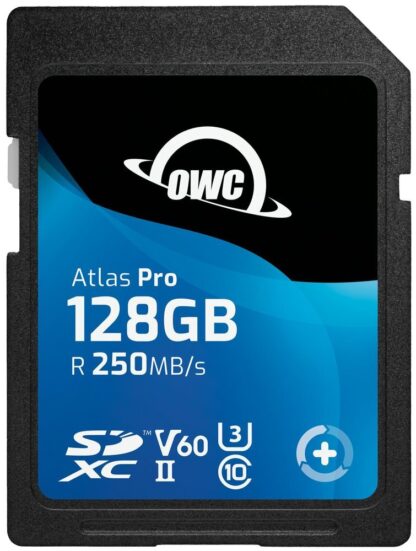 OWC SDV60P0128 128GB ATLAS PRO SDXC UHS-II V60 MEDIA CARD - R250 MB/S W130MB/S BD