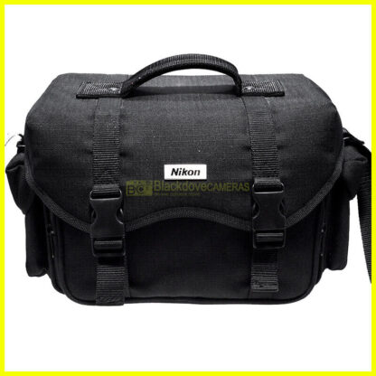 Borsa a tracolla nera per attrezzatura fotografica Nikon cm 14x16x28 Camera bag