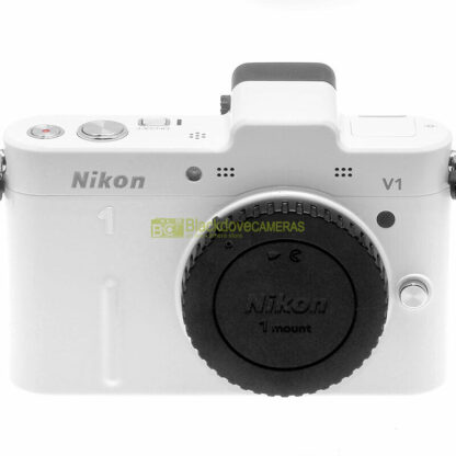 Fotocamera Nikon 1 V1 body white fotocamera digitale mirrorless con mirino. - immagine 3