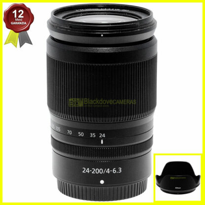 Nikon Z Nikkor 24/200mm f4-6,3 VR obiettivo FX per fotocamere mirrorless. Nital