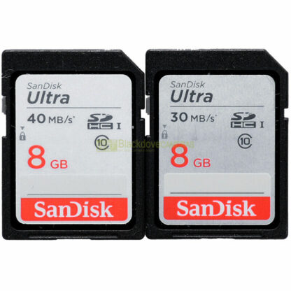 Lotto 2 Schede Secur Digital Sandisk Ultra 30Mb/s SDHC 2x8Gb, Totale 16Gb SD - immagine 3