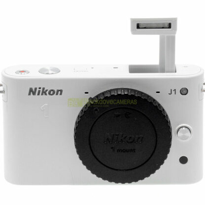 Fotocamera Nikon 1 J1 white body fotocamera digitale mirrorless. J-1 Bianca. - immagine 3