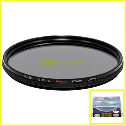 67mm Filtro polarizzatore circolare Slim Kenko Vernier per obiettivi M67 C-PL W