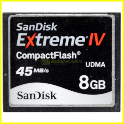 Scheda di memoria compact flash Sandisk Extreme IV 8Gb  45Mb/s Memory Card. CF