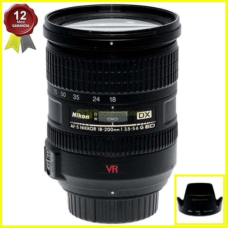 Nikon AF-S zoom Nikkor 18/200mm f3,5-5,6 G ED VR obiettivo x fotocamere  digitali