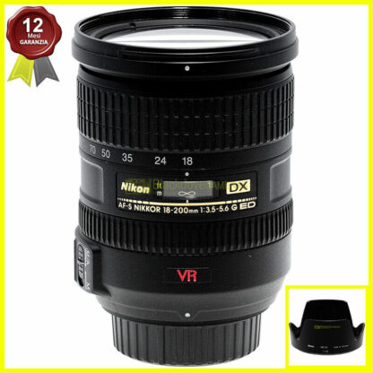 Nikon AF-S zoom Nikkor 18/200mm f3,5-5,6 G ED VR obiettivo zoom per digitali