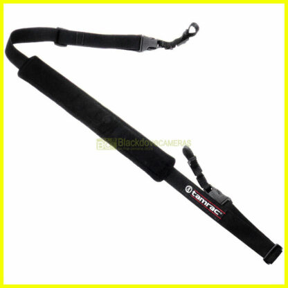 Tracolla per fotocamere larga scamosciata nera con sgancio rapido Tamrac. Strap.